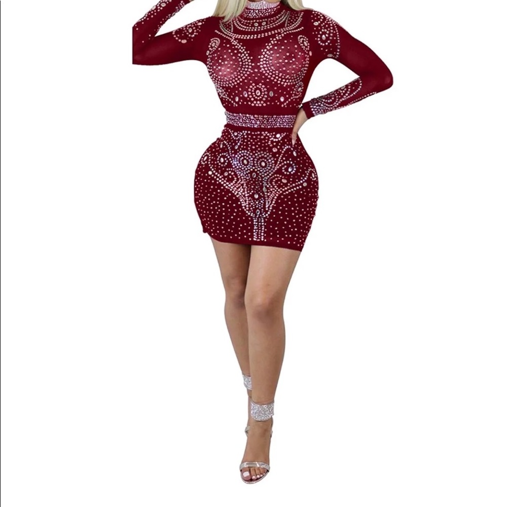Red fitted dress